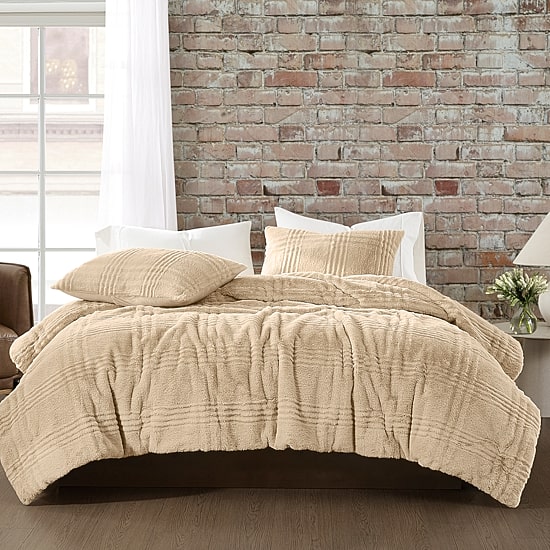 Brooklyn Loom Carved Faux Fur 3-pc. Easy Care Comforter Set