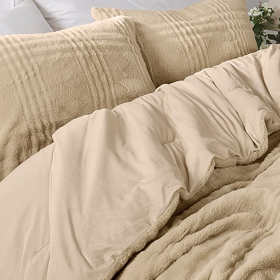 Brooklyn Loom Carved Faux Fur 3-pc. Easy Care Comforter Set