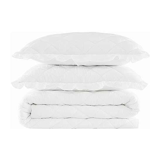 Truly Soft Crinkle Ruffle Easy Care Quilt Set
