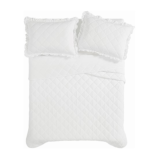 Truly Soft Crinkle Ruffle Easy Care Quilt Set