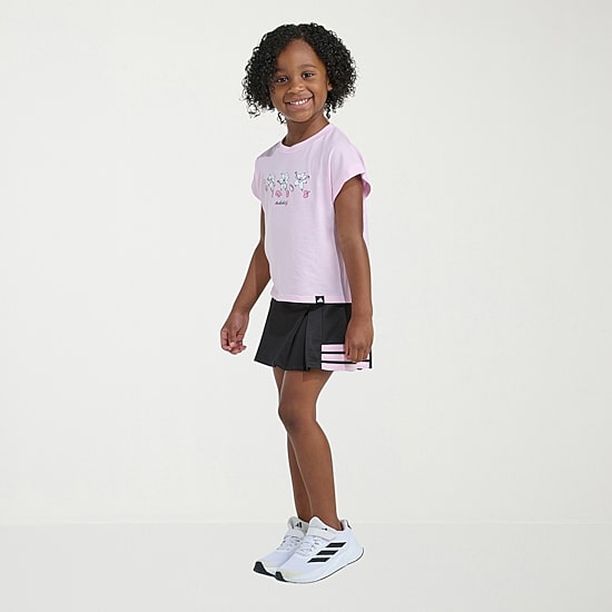 adidas Little Girls Jersey 2-pc. Skort Set