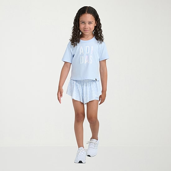 adidas Little Girls Jersey 2-pc. Short Set