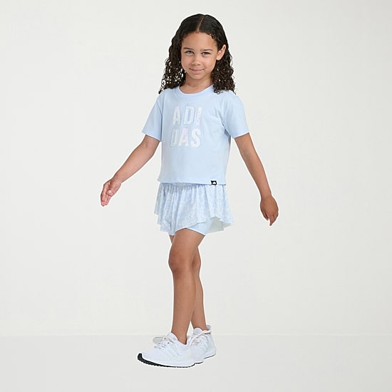 adidas Little Girls Jersey 2-pc. Short Set