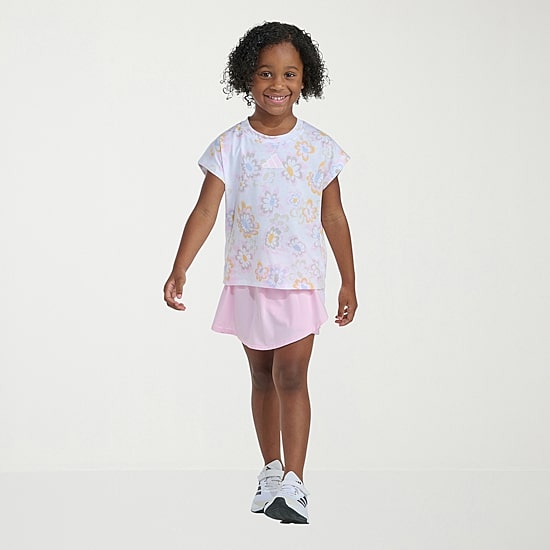adidas Little Girls Jersey 2-pc. Skort Set