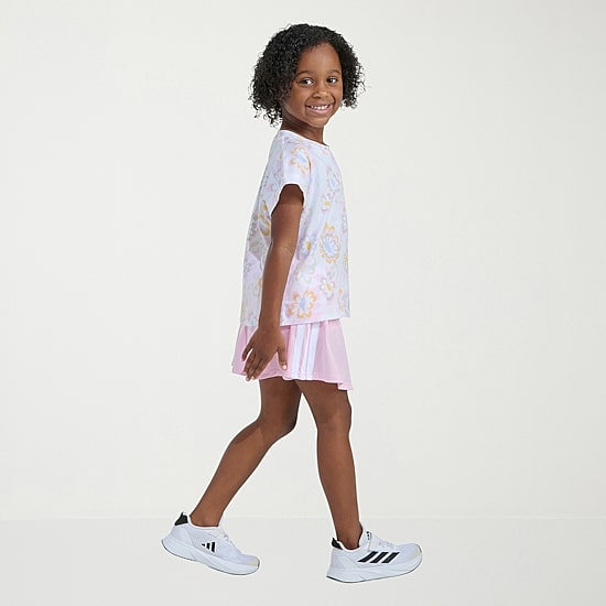 adidas Little Girls Jersey 2-pc. Skort Set