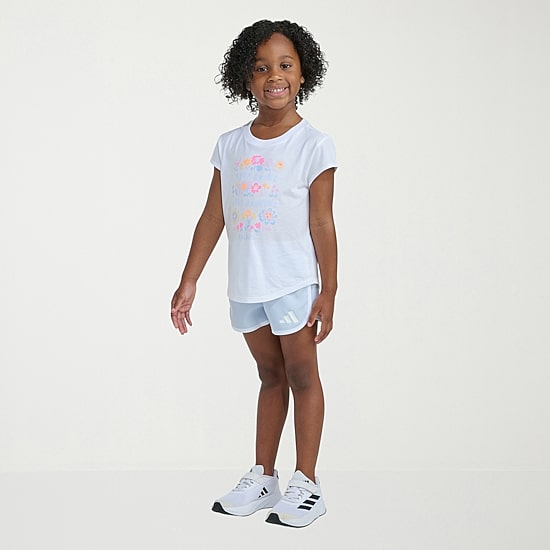 adidas Little Girls Jersey 2-pc. Short Set