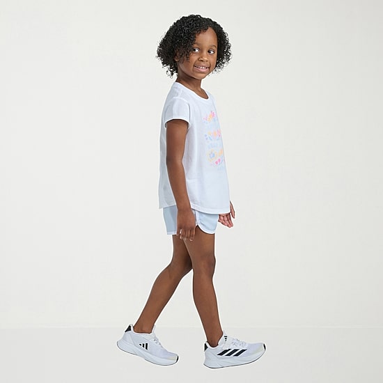 adidas Little Girls Jersey 2-pc. Short Set
