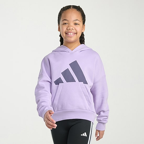 adidas Big Kid Girls Long Sleeve Fleece Active Hoodie