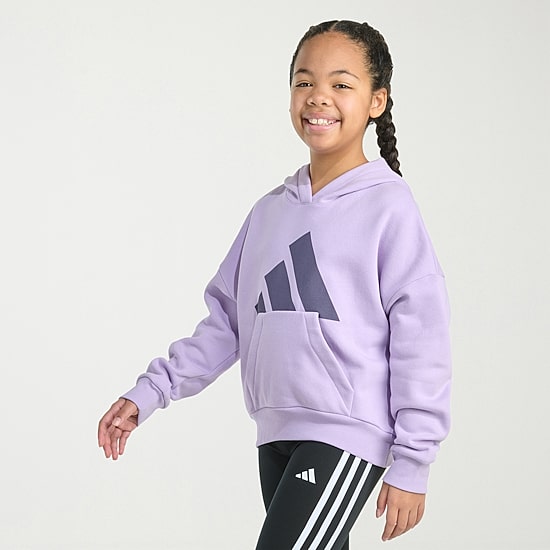 adidas Big Kid Girls Long Sleeve Fleece Active Hoodie