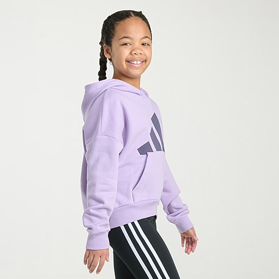 adidas Big Kid Girls Long Sleeve Fleece Active Hoodie