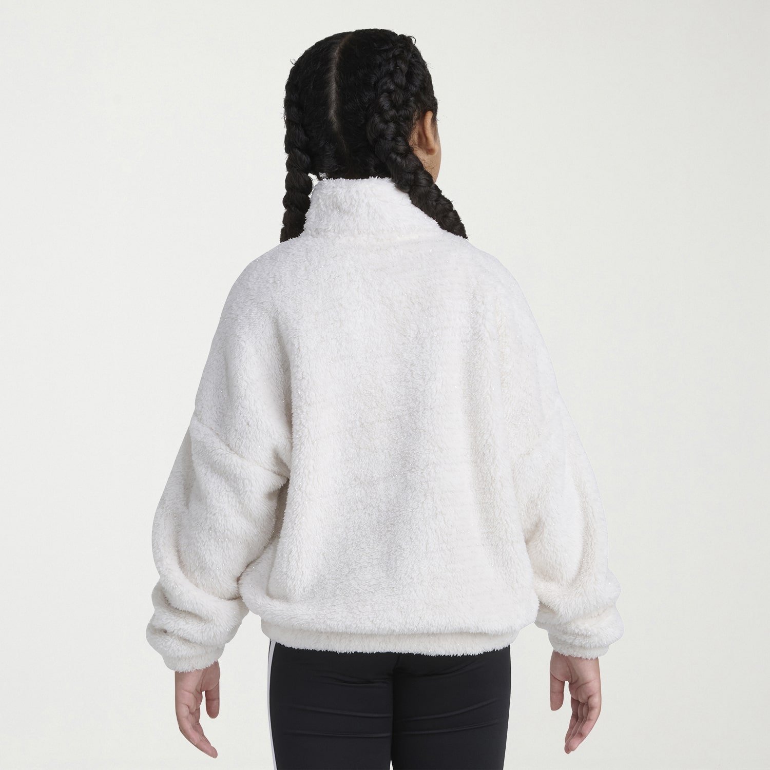 adidas Sherpa Big Kid Girls Mock Neck Long Sleeve Active Quarter-Zip Pullover