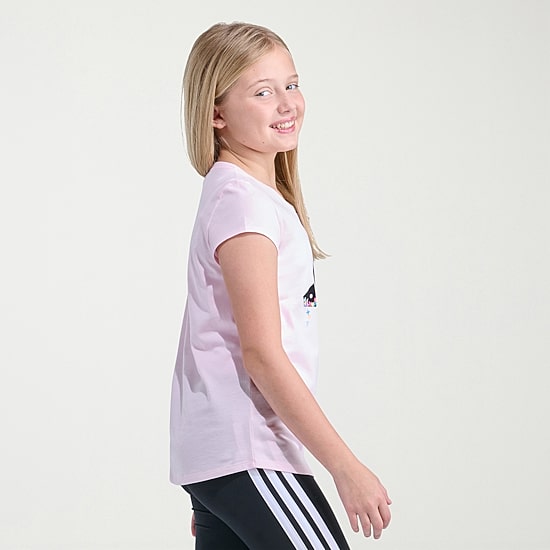 adidas Big Kid Girls Crew Neck Short Sleeve Regular Fit Graphic T-Shirt