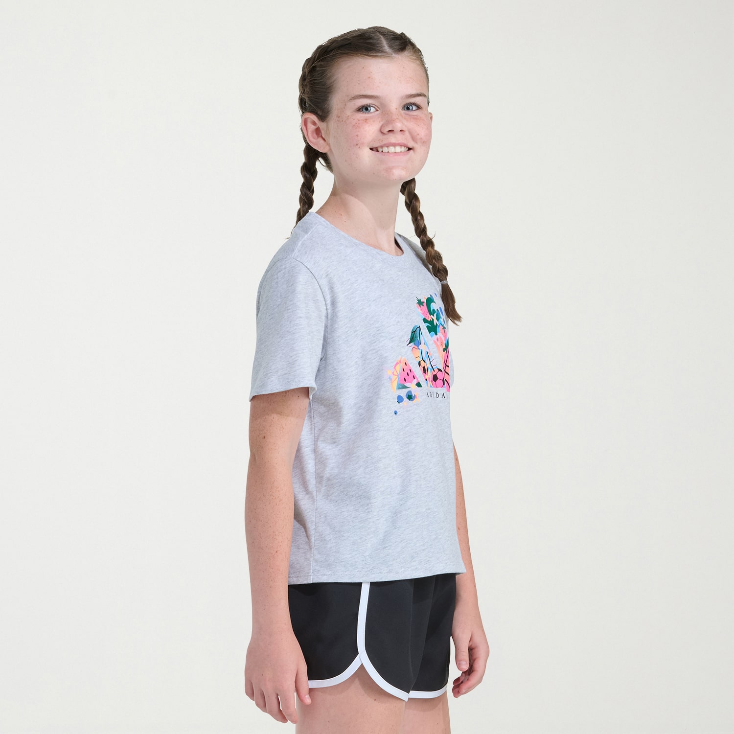 adidas Big Kid Girls Crew Neck Short Sleeve Regular Fit Graphic T-Shirt