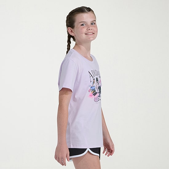 adidas Big Kid Girls Crew Neck Short Sleeve Regular Fit Graphic T-Shirt