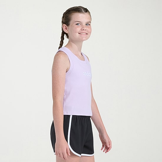 adidas Big Kid Girls Crew Neck Embroidered Sleeveless Active Tank Top