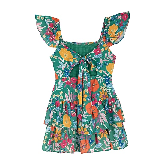 Rare Editions Big Kid Girls Short Sleeve Floral Romper