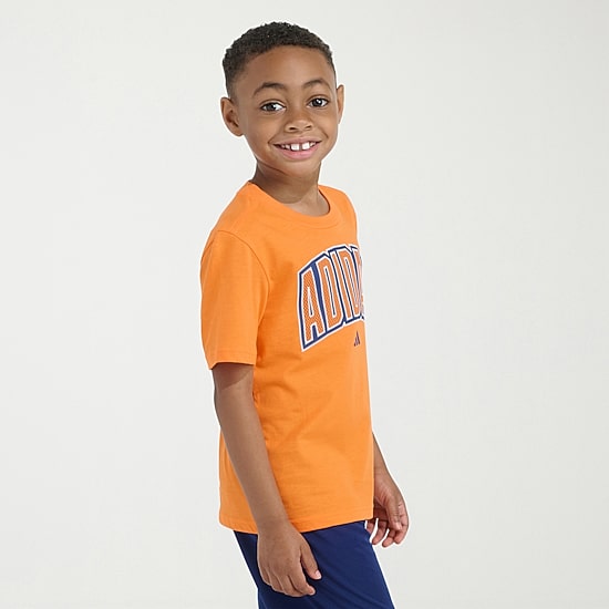 adidas Little Boys Crew Neck Short Sleeve Regular Fit Graphic T-Shirt