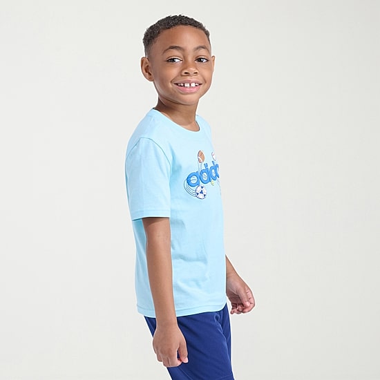 adidas Little Boys Crew Neck Short Sleeve Regular Fit Graphic T-Shirt