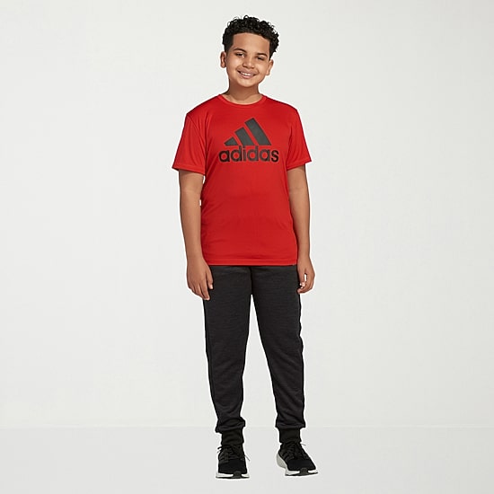 adidas Big Kid Boys Crew Neck Short Sleeve Regular Fit Graphic T-Shirt