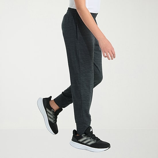 adidas Big Kid Boys Drawstring Waist Cuffed Mid Rise Slim Fit Jogger Pant