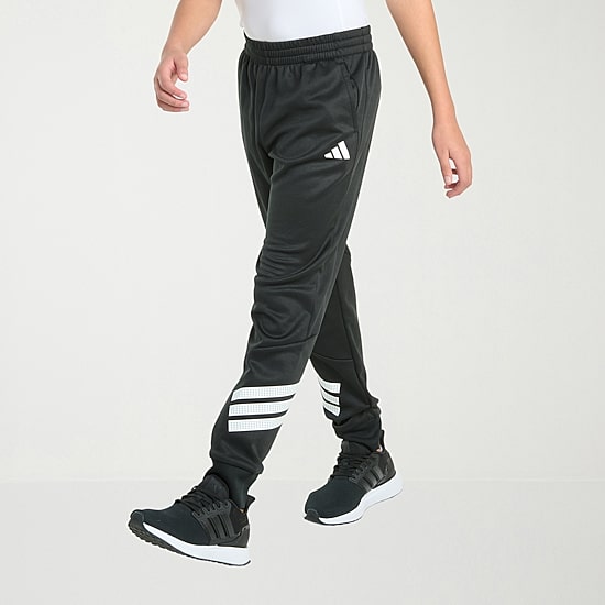 adidas Big Kid Boys Drawstring Waist Cuffed Mid Rise Regular Fit Fleece Jogger Pant