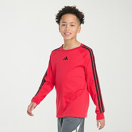 adidas Big Kid Boys Crew Neck Long Sleeve Regular Fit Graphic T-Shirt