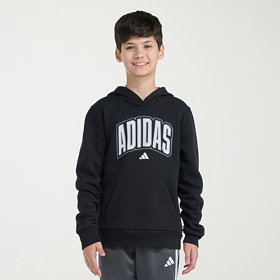 adidas Big Kid Boys Long Sleeve Fleece Active Hoodie