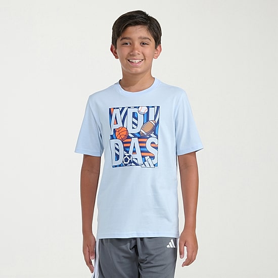 adidas Big Kid Boys Crew Neck Short Sleeve Regular Fit Graphic T-Shirt