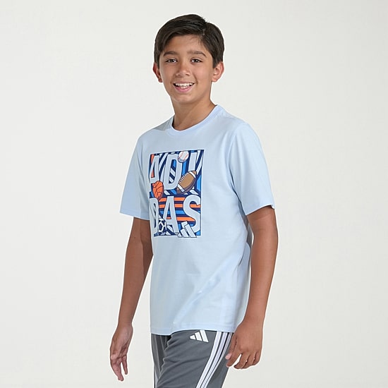 adidas Big Kid Boys Crew Neck Short Sleeve Regular Fit Graphic T-Shirt