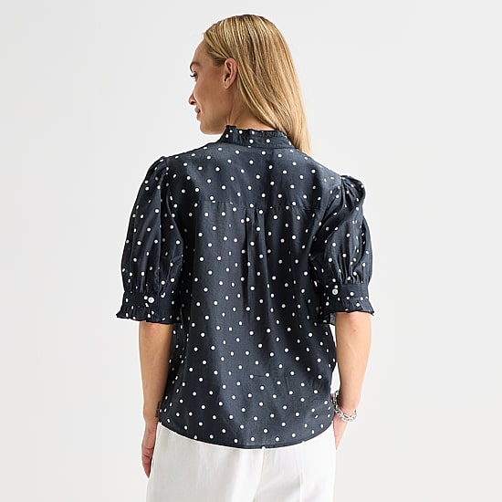 Liz Claiborne Womens Tall Short Sleeve Blouse