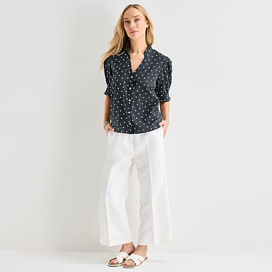 Liz Claiborne Womens Tall Short Sleeve Blouse