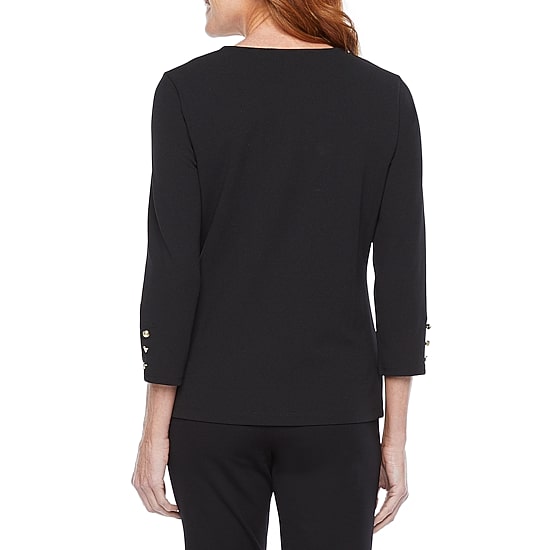 Liz Claiborne Womens Tall Short Sleeve Regular Fit Henley Shirt