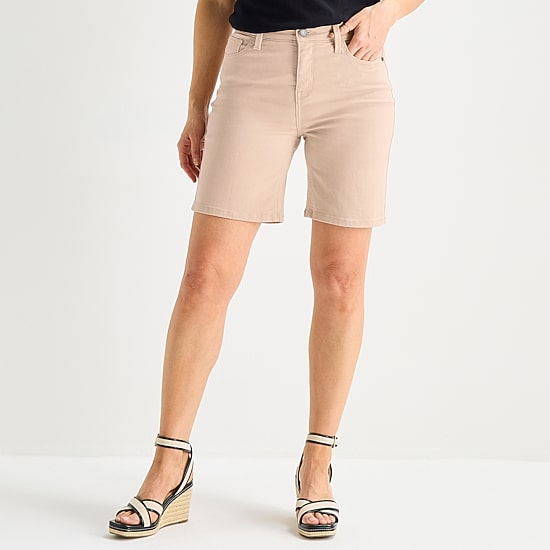 Liz Claiborne Lana Womens 8" High Rise Tall Denim Short