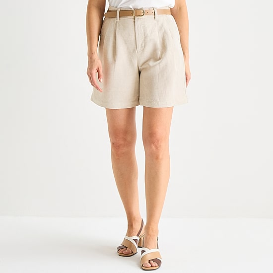 Liz Claiborne Womens High Rise Tall Midi Short
