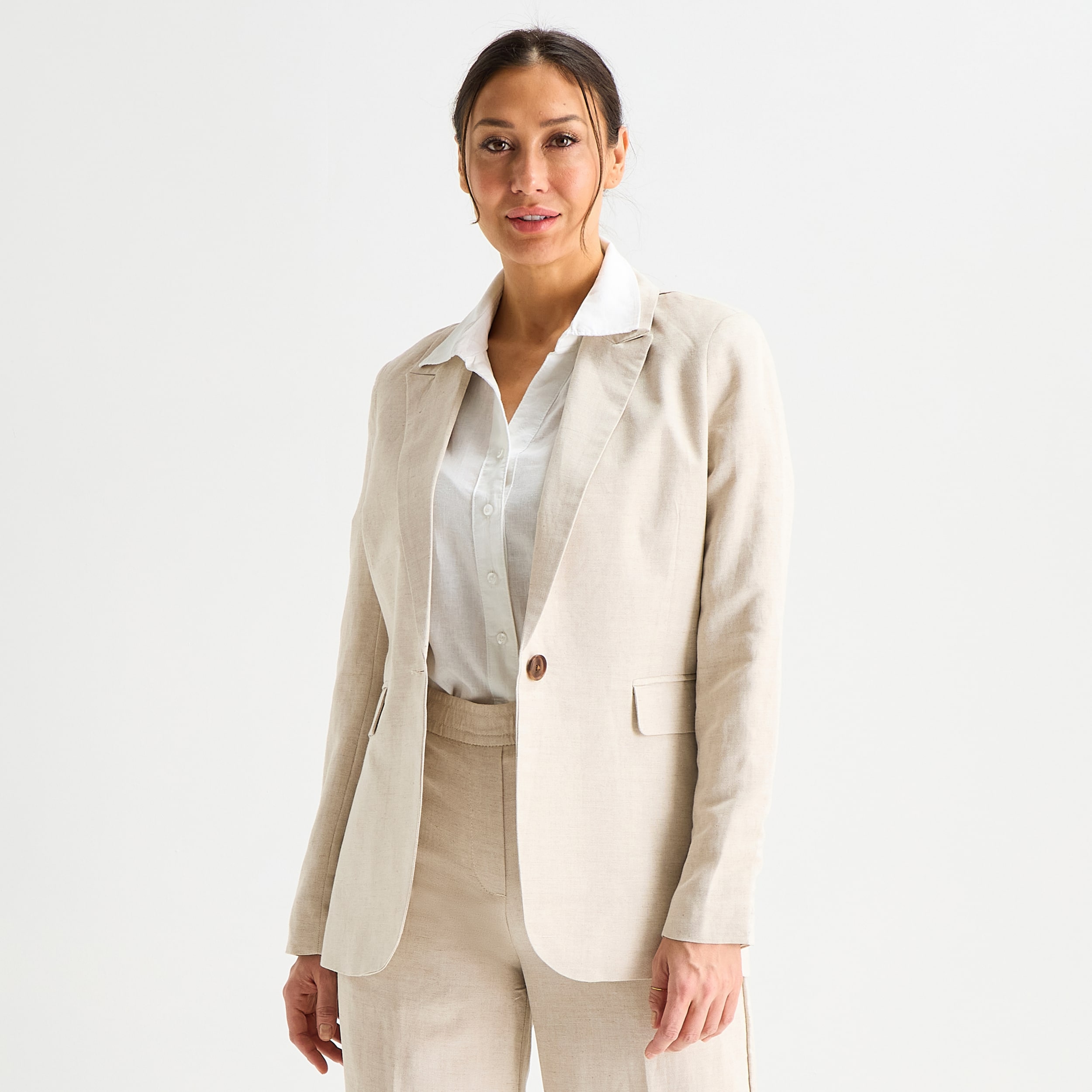 Liz Claiborne Linen Womens Classic Fit Blazer