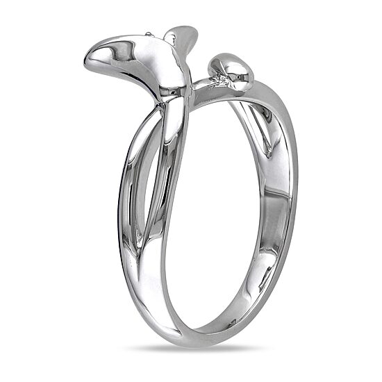 Womens Diamond Accent Natural White Diamond Sterling Silver Flower Cocktail Ring