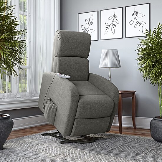 ProLounger Modern Power Recline and Lift Chair with Heat and Massage in Chenille