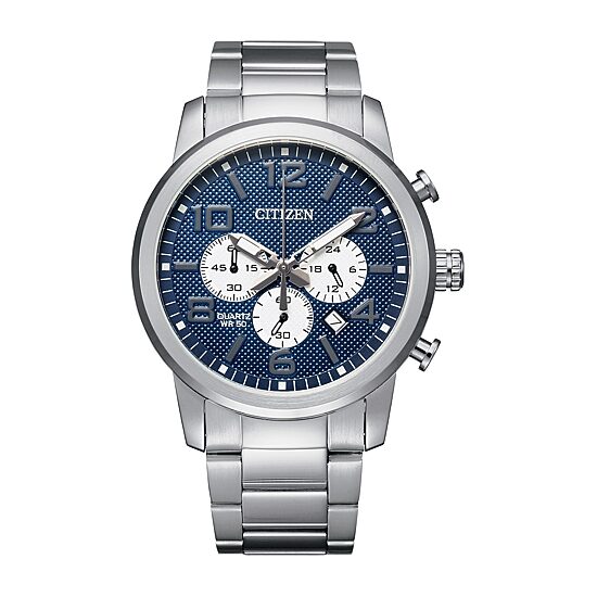 Citizen Quartz Mens Chronograph Silver Tone Stainless Steel Bracelet Watch An8050-51m