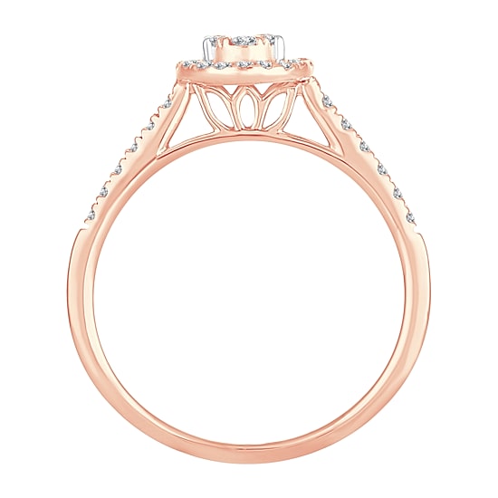 Womens 1/3 CT. T.W. Natural White Diamond 10K Gold Oval Engagement Ring