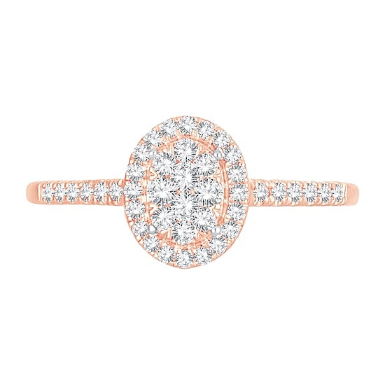 Womens 1/3 CT. T.W. Natural White Diamond 10K Gold Oval Engagement Ring