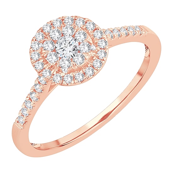 Womens 1/3 CT. T.W. Natural White Diamond 10K Gold Round Engagement Ring