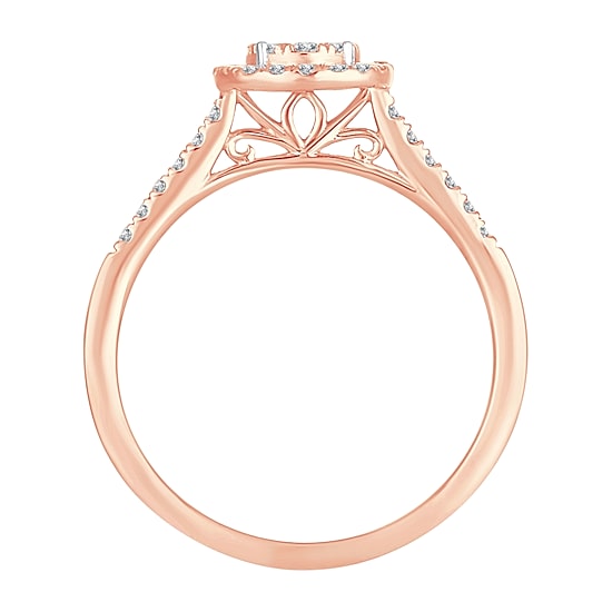 Womens 1/3 CT. T.W. Natural White Diamond 10K Gold Round Engagement Ring
