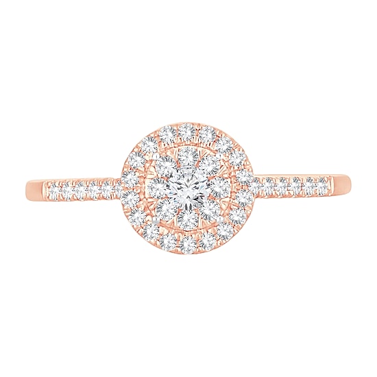 Womens 1/3 CT. T.W. Natural White Diamond 10K Gold Round Engagement Ring