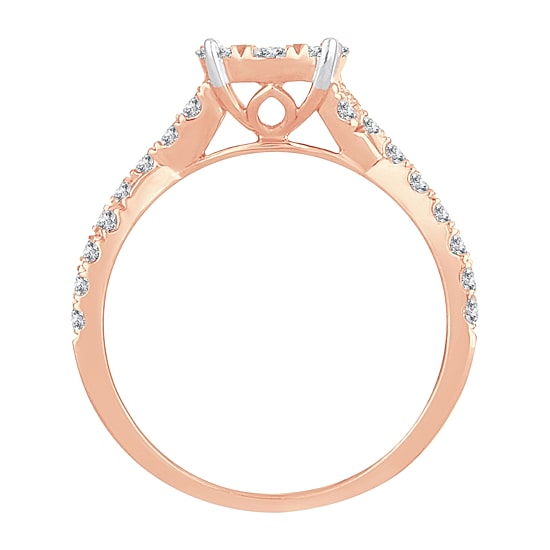 Womens 1 CT. T.W. Natural Diamond 14K Gold Round Engagement Ring