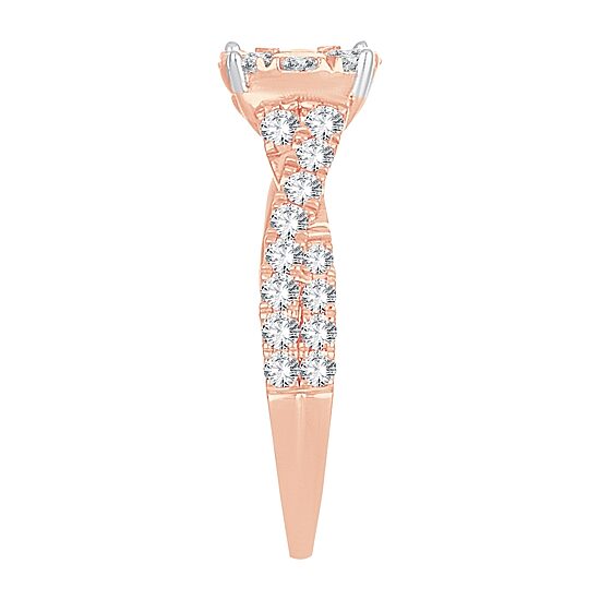 Womens 1 CT. T.W. Natural Diamond 14K Gold Round Engagement Ring