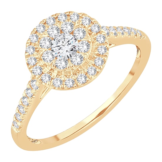 Womens 1/2 CT. T.W. Natural White Diamond 14K Gold Round Engagement Ring