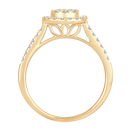 Womens 1/2 CT. T.W. Natural White Diamond 14K Gold Round Engagement Ring