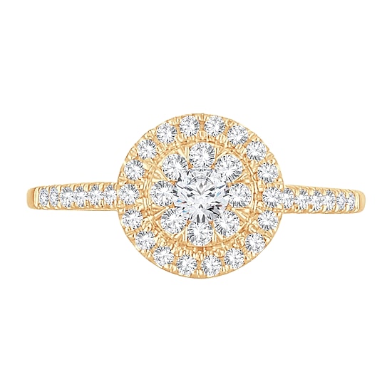 Womens 1/2 CT. T.W. Natural White Diamond 14K Gold Round Engagement Ring
