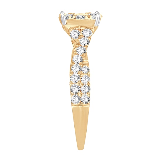 Womens 1 CT. T.W. Natural White Diamond 14K Gold Round Engagement Ring