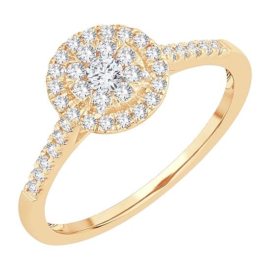 Womens 1/3 CT. T.W. Natural White Diamond 10K Gold Round Engagement Ring